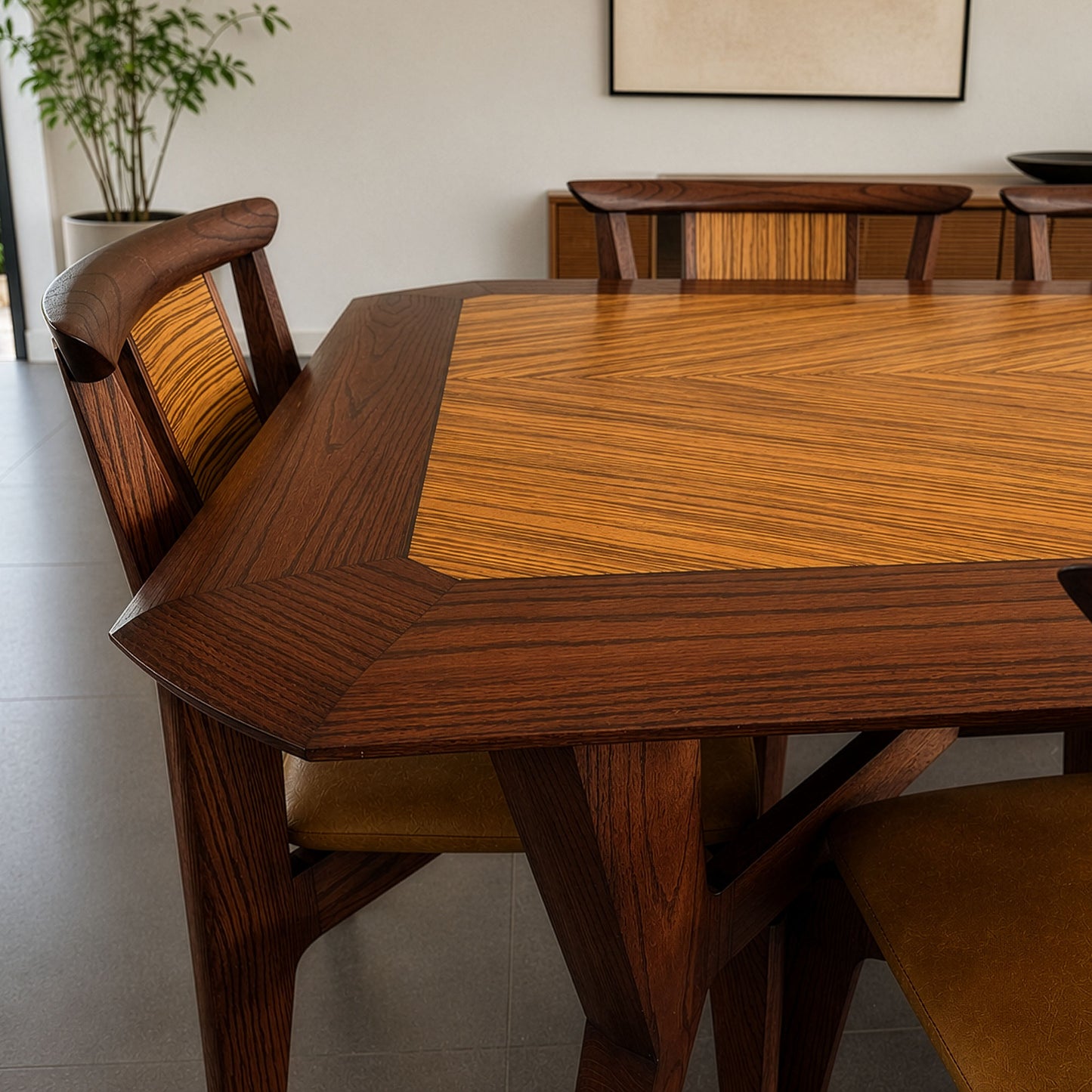 Oak/Zebrawood Dining Set