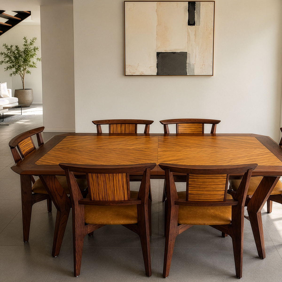 Oak/Zebrawood Dining Set