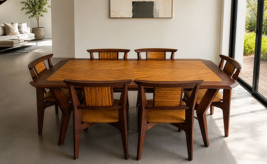 Oak/Zebrawood Dining Set