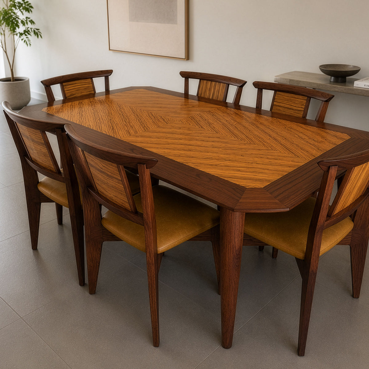 Oak/Zebrawood Dining Set