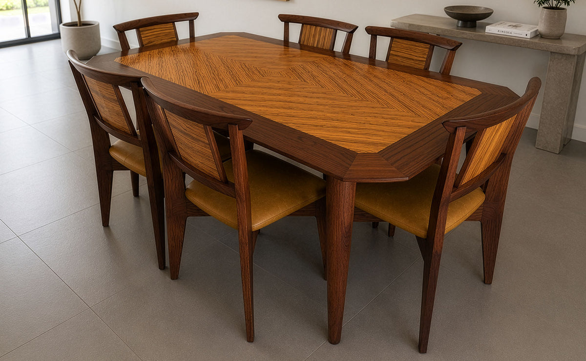 Oak/Zebrawood Dining Set
