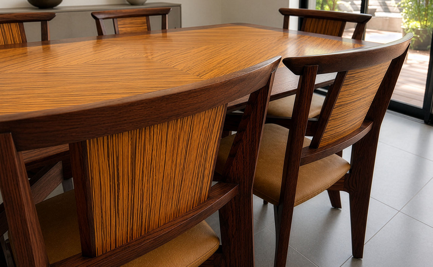 Oak/Zebrawood Dining Set